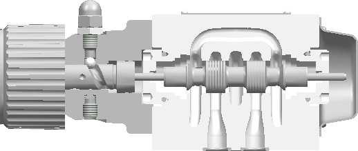 Rozdzielcz suwkowy typ MD0 4MD0 E -2/F... rzesuwnie tłoczk (2) nstępuje w wyniku orotu pokrętł (), poprzez wrzeciono (4) i popychcz (5).