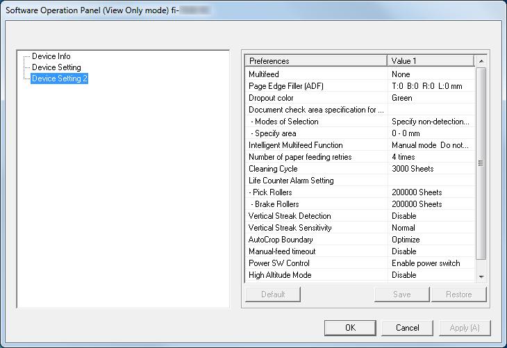 Włączenie trybu podglądu [View Only Mode] Włącz tryb podglądu dla aplikacji Software Operation Panel [View Only mode] postępując zgodnie z poniższą procedurą: 1 Ustal hasło.