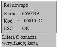 Zatwierdź OK aby zapisać użytkownika. Jeśli rejestracja przebiegła pomyślnie, system przejdzie do operacji rejestrowania kolejnego użytkownika.