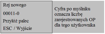 Podaj numer ID pod jakim ma zostać zarejestrowany użytkownik, zatwierdź OK, a następnie postępuj zgodnie z instrukcjami wyświetlanymi na