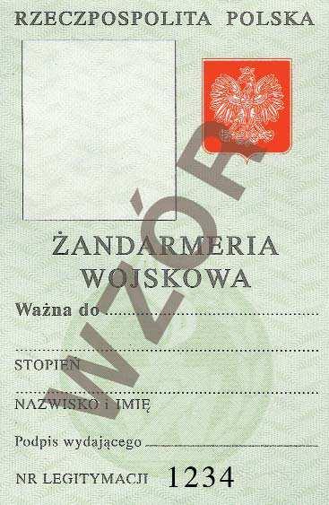 Strona 2 1) napis: RZECZPOSPOLITA POLSKA koloru czarnego, 2) orzeł biały w koronie na tle czerwonym, 3) w ramce zdjęcie i pieczęć wyciskowa ø 20, 4) poniŝsze napisy wykonane na tle wzoru odznaki