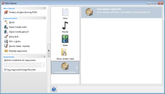 LightScribe 3. Kliknij ikonę menu Drukuj etykietę LightScribe.