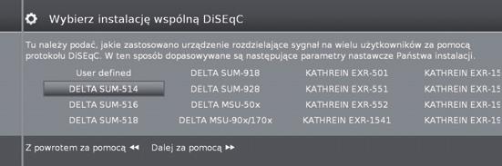 Krótki przewodnik Szybkość powtarzania Prędkość powtórzeń oznacza częstotliwość wysyłania polecenia DiSEqC. Odświeżanie jest konieczne tylko w przypadku systemu kaskadowego.