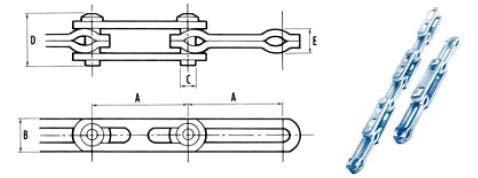 transportowy z przegubem Kardana { Cardan joint conveyor chain } { Подвесная транспортная цепь с карданным шарниром } ŁAŃCUCHY TRANSPORTOWE { CONVEYOR CHAINs } { ПОДВЕСНАЯ ТРАНСПОРТНАЯ ЦЕПЬ }