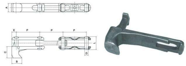 Ogniwa popychaczy { Side link pusher dog } { Толькающие елементы } Typ { Type } { Тип } Do łańcucha P D L A B C E 1 X678 153.2 22 77 50.8 36 64-2 X678 153.2 22 77 50.8 50 60 27 3 X678-1 153.