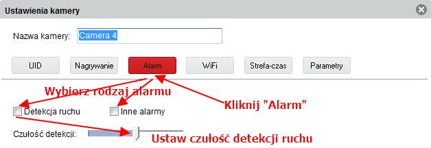 Ustaw parametry alarmu 4.