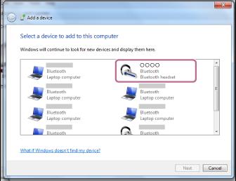 Jeśli urządzenia nie zostaną połączone, patrz sekcja Nawiązywanie połączenia ze sparowanym komputerem (Windows 7). Jeśli na wyświetlaczu nie pojawia się pozycja [WI-H700 (h.
