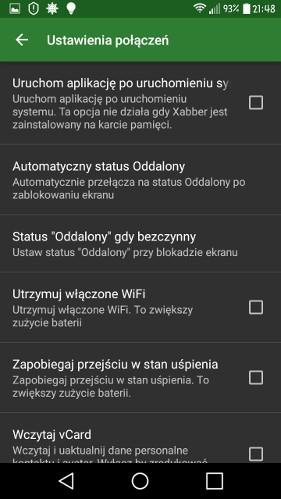 W ustawieniach połączeń istnieje możliwość powiadamiania rozmówcy, czy jesteśmy w danej chwili dostępni.