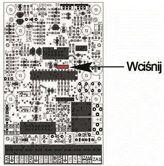 8. Reset wszystkich kart Jeśli domofon nie ma jeszcze zaprogramowanego hasła administratora (lub zostało zapomniane) należy: ściągnąd metalową płytę czołową domofonu przy włączonym do zasilania