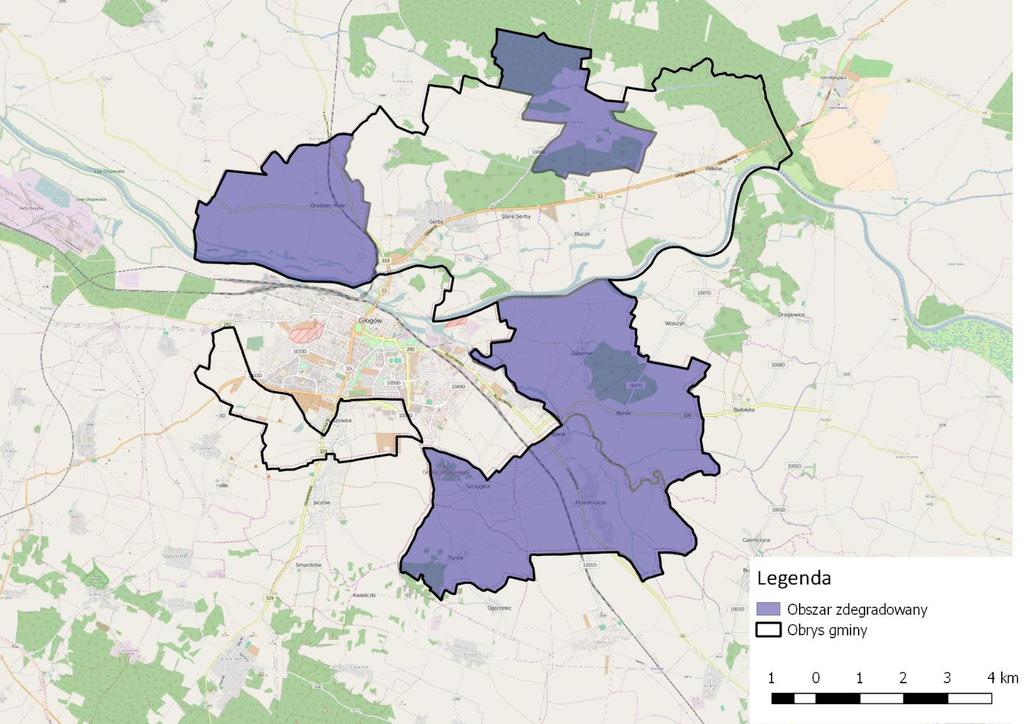 Dziennik Urzędowy Województwa Dolnośląskiego 41 Poz. 4773 Rysunek 28. Obszar zdegradowany Gminy Głogów (źródło: opracowanie CDE Sp. z o.o.) 6.