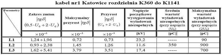 Projekt diagnostyka kabli SN przykład 2 Linia