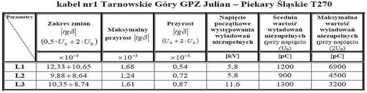 Projekt diagnostyka kabli SN przykład