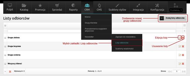 10 Lista odbiorców Funkcje Newslettera umożliwiają Ci wysyłanie wiadomości kierowanych do różnych grup klientów.