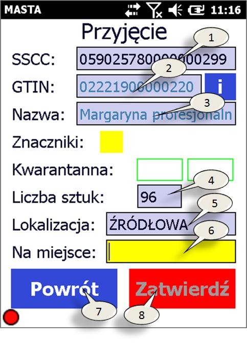 MASTA Jeżeli z jakiegoś powodu nie udaje się prawidłowo zeskanować kodu kreskowego, należy przejść do opcji wpisywania ręcznego.