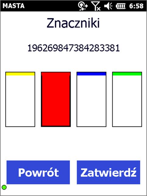 ZMIANY STATUSÓW JAKOŚCI PALET 4. Niebieski znacznik paleta dopuszczona warunkowo. 5. Zielony znacznik paleta dopuszczona warunkowo. 6.