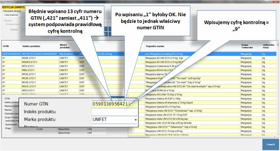 czeski błąd ) i wpisał cyfrę kontrolną 9. Warto zauważyć, że system wyliczył prawidłową cyfrę dla nieprawidłowego numeru ( 1 ).