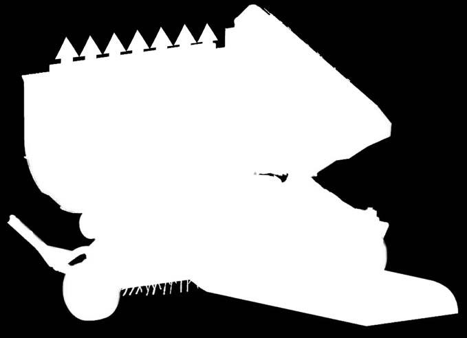 płytki zębowe na rotorze dodatkowo zapewniają równomierne cięcie Podbieracz: Oszczędne pobieranie trawy i rozciaganie pokosu po szerokości Niesterowany podbieracz 1,7m szerokości 5 rzędów zębów