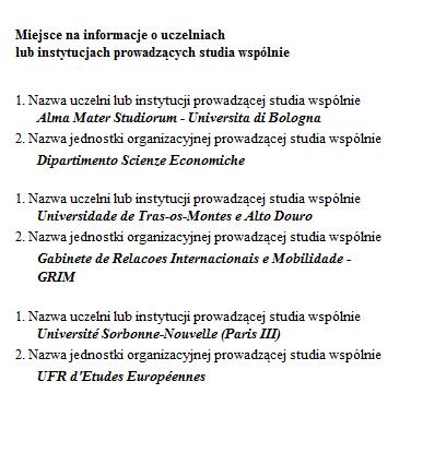 Rys. 46 Lista uczelni i jednostek