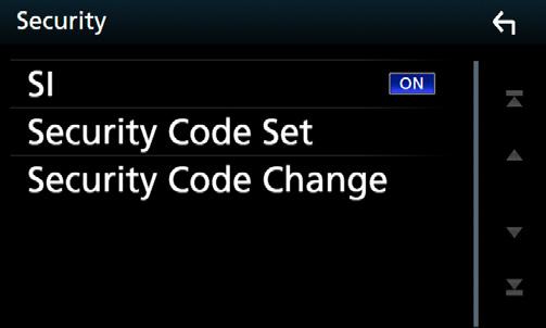 Podstawowe operacje Aby aktywować funkcję bezpieczeństwa ( ) 1 Dotknij [SI] na ekranie Security.