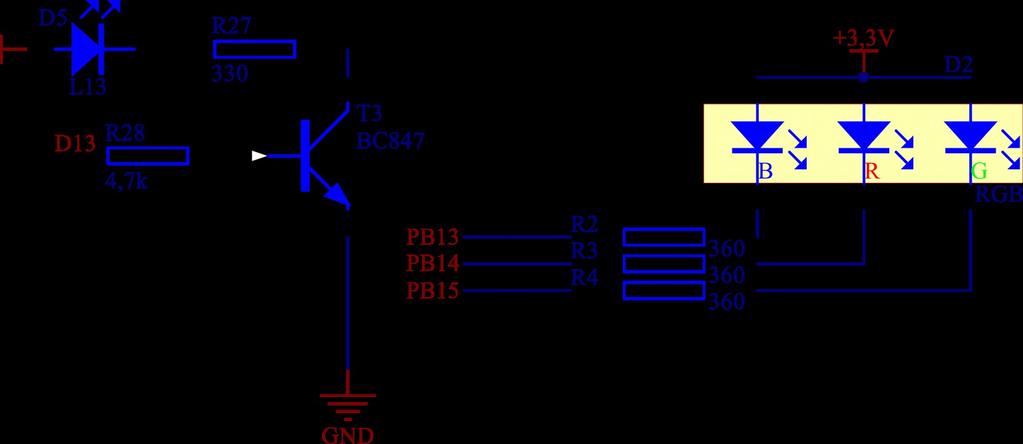 9 Dioda dowolnego przeznaczenia i dioda RGB Płytka ma dwie diody