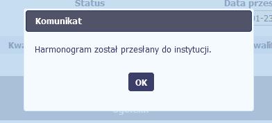 Możesz zrezygnować z przesyłania harmonogramu, wybierając funkcję Anuluj.