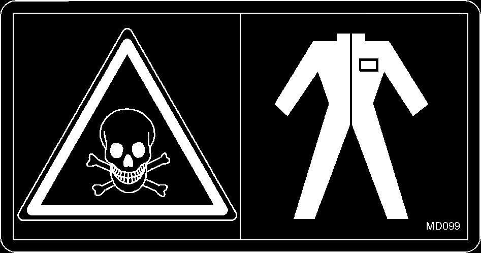 MD 096 Niebezpieczeństwo infekcji całego ciała przez wydostające się pod wysokim ciśnieniem płyny (olej hydrauliczny)!