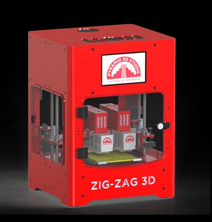Seria Zig-Zag 3D Professional Najnowsza innowacyjna seria drukarek posiadająca system dwóch niezależnie poruszających się wózków X, pracująca w dwóch trybach: Drukowanie w Trybie 1.