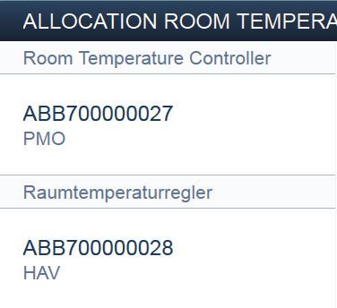 ABB-free@home Uruchomienie Identyfikacja według numeru seryjnego L Room Temperature Controller PMO ABB700000013 RTC flushm. Livingr. R A Rys.