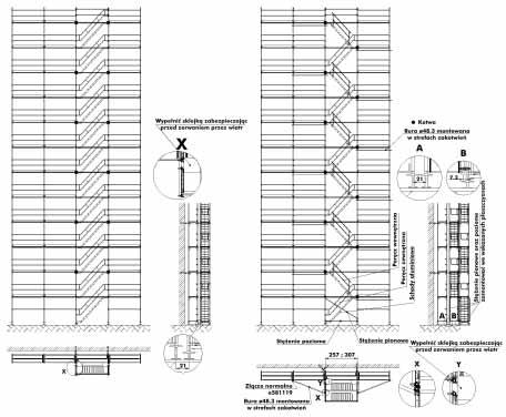 MONTA RUSZTOWAÑ DO WYSOKOŒCI 30 M, OPIS TECHNICZNY I ZASADY MONTA U RUSZTOWAÑ O WYSOKOŒCI H <_ 40 M 2.6.