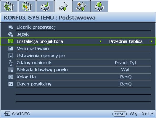 Używanie menu Projektor wyposażony jest w menu ekranowe OSD, które umożliwia wykonywanie różnych regulacji i dopasowywania ustawień. Poniżej omówione jest menu ekranowe OSD.