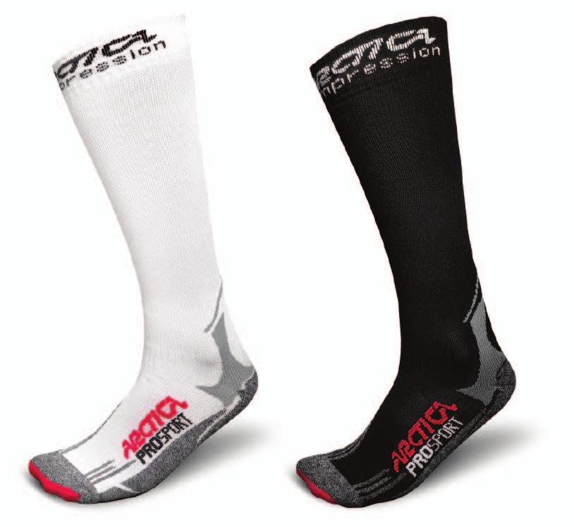 skarpety kompresyjno-regeneracyjne compression sport and recovery socks kompresja i komfort Cechy skarpet Arctica ProSport płaskie szwy zapewniające komfort noszenia hipoalergiczna i oddychająca