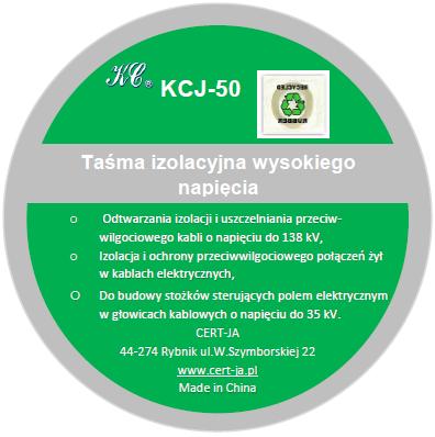 Samowulkanizująca taśma izolacyjna wysokiego napięcia typu KCJ-50 Taśmy Jedna z najlepszych taśm elektroizolacyjnych na rynku, niezrównane właściwości dielektryczne.