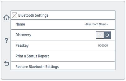 Nazwa: Nazwa Bluetooth drukarki. Wykrywanie: Włącz: Drukarkę można znaleźć po stronie klienta. Wyłączony: Drukarki nie można znaleźć po stronie klienta.