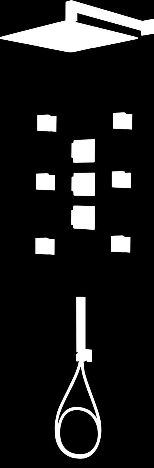 MULTI-SYSTEM Głowica natryskowa kwadratowa, stalowa, 300x300 mm, system anti-calc, szybka reakcja na włączanie/wyłączanie wody, wylewka natryskowa 381 mm; Bateria natryskowa podtynkowa termostatyczna