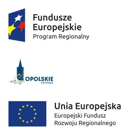 Europejskiej na dole. Oficjalne logo promocyjne Województwa Opolskiego Opolskie Kwitnące umieszczasz pomiędzy znakiem FE a znakiem UE.