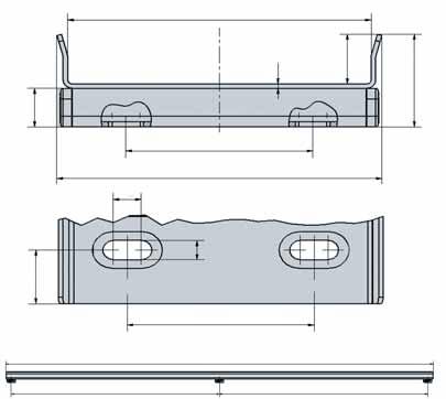 Rynna podpierająca Typ 01 Rynna podpierająca Typ 01 Dobór produktu Standardowe długości 1000 mm i 2000 mm prosto z magazynu Rynna podpierająca Typ 01 Wymiary Wymiary i otwory montażowe Rynna