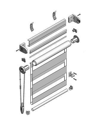 ROLETY PLUS DZIEŃ I NOC FI 28 WOLNOWISZĄCE 1. Roleta wolno wisząca rurka aluminiowa fi 28 mm, listwa montażowa aluminiowa. 2. Roleta posiada samohamujący mechanizm. 3.