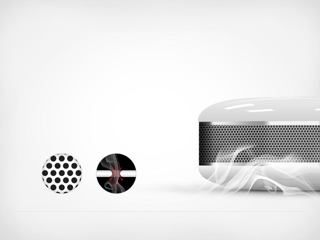 Perfekcyjna do granic możliwości Taka jest nasza maskownica zastosowana w FIBARO Smoke Sensor.