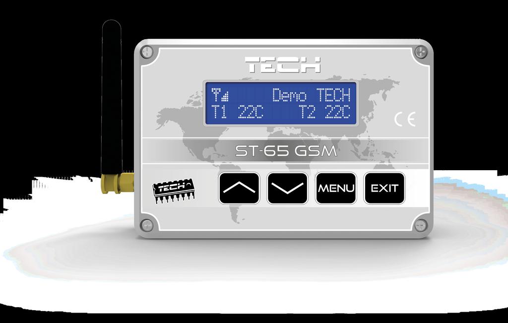 ST-65 GSM Mduł GSM 46 Zasilanie 9-12V DC Zakres nastaw temperatur alarmwych -100C - 850C Dkładnść