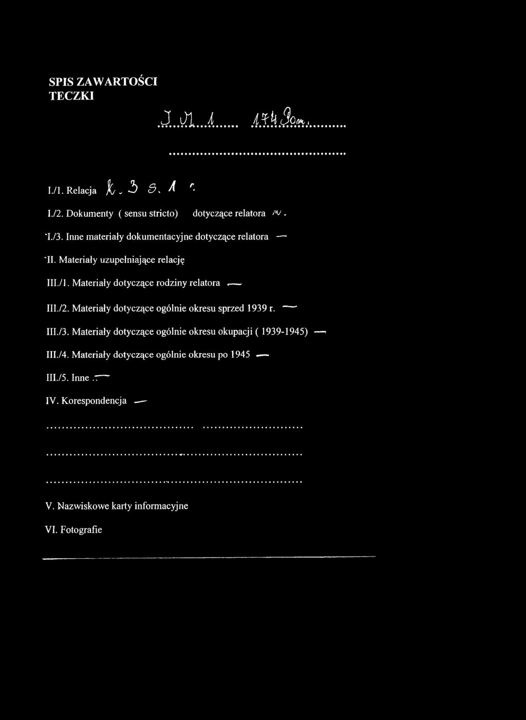 /2. Materiały dotyczące ogólnie okresu sprzed 1939 r. " III./3.