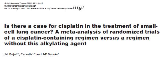 KOMBINACJA CYTOSTATYK RT [EBM] BADANIE MASEAUX 2000 CYTOSTATYKI ZALECANA CISPLATYNA I ETOPOZYD przegląd systematyczny 36 badań 7173 pacjentów poprawa OS w przypadku stosowania kombinacji