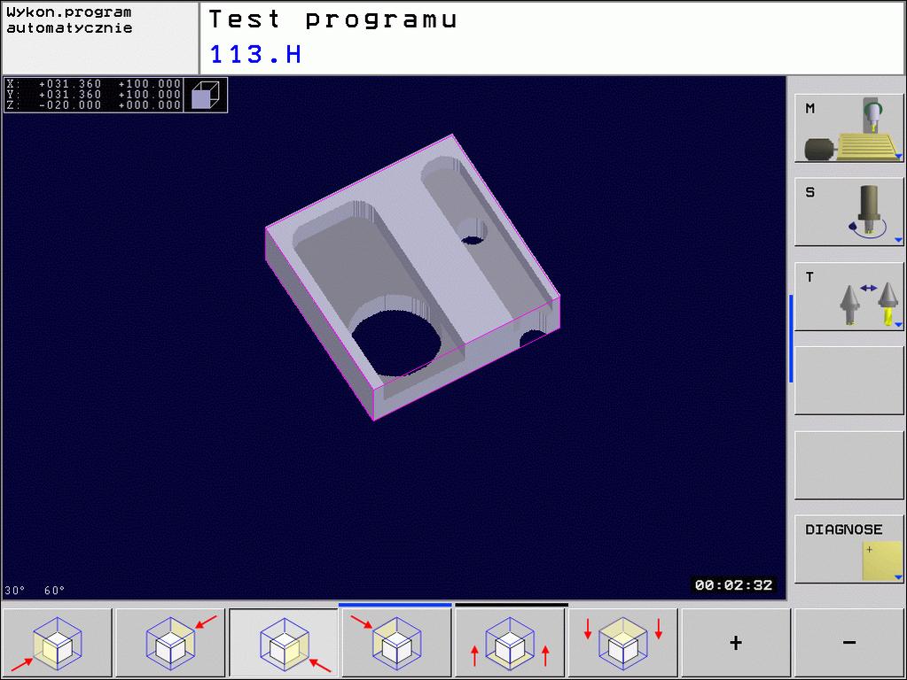 11.1 Grafiki Powiększenie wycinka Fragment można zmienić w rodzaju pracy Test programu i trybie pracy przebiegu programu w perspektywach Przedstawienie w 3 płaszczyznach i prezentacja 3D.
