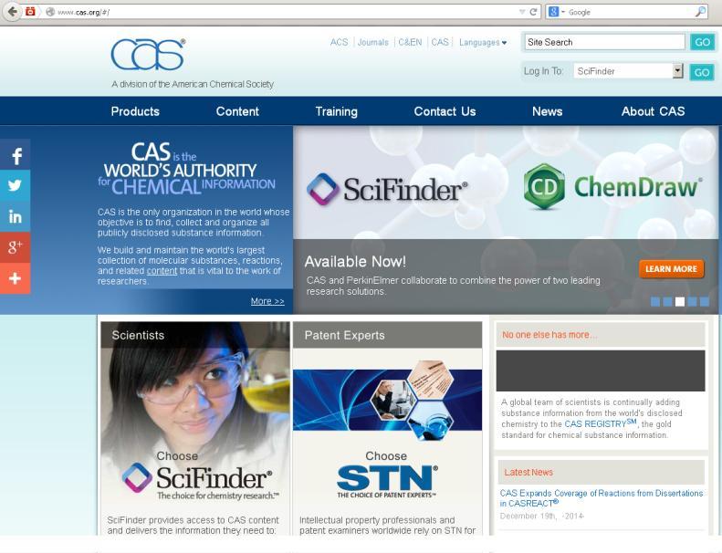 SciFinder To platforma zawierająca następujące bazy: Chemical Abstracts Plus, Medline, CAS Registry, CAS React, ChemCats, ChemList Jej wydawcą jest: CAS (Chemical Abstracts Service), oddział