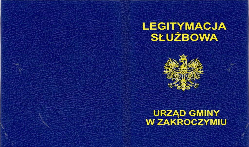 załącznik nr 1 do Zarządzenia nr 161/2016 WZÓR SŁUŻBOWEJ Opis legitymacji Legitymacja rozkładana, okładka w kolorze granatowym.