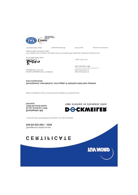 CERTIFICATES CERTYFIKATY AD 2000 HPO DIN EN ISO 900 ASME