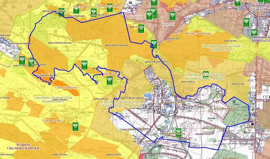 Mapa 6 Obszary chronione na terenie Gminy Sitkówka-Nowiny Źródło: http://geoserwis.gdos.gov.