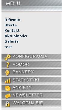 Z lewej strny zamieszczny zstał pasek nawigacyjny (menu), w którym widnieją wszystkie kategrie jakie zstały utwrzne.