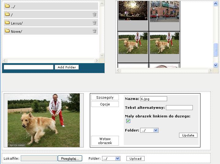 4. Wstawianie zdjęć Zdjęcia należy przygtwać w frmacie.jpg (zalecane) lub.gif, a ich wielkści d 2MB. Dla ptrzeb strny nie należy stswać zbyt dużych rzmiarów zdjęć najlepiej d 100KB.