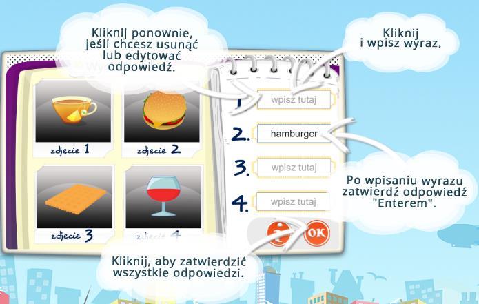 Wyświetli się strona: Wybierz Instrukcja pokazuje w jaki sposób rozwiązać quiz