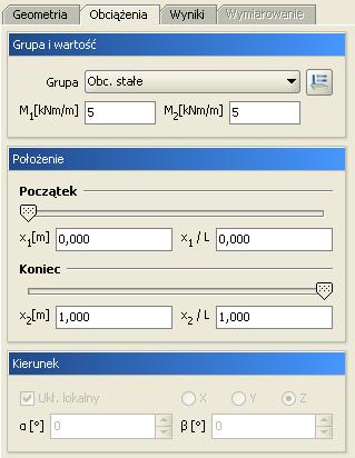 Obciążenia układu Obciążenia ciągłe prętów Rys. 7.